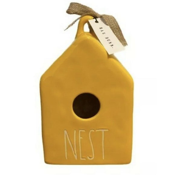 Rae‎ Dunn "NEST" Yellow Birdhouse Farmhouse Gift - Picture 1 of 3